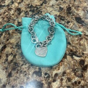 Tiffany & CO Silver Heart Charm Bracelet